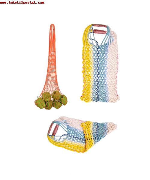 Our Shopping Market net is hand knitted. Our shopping net, which is produced using polyester rope, is extremely durable and does not break or tear.
The handle part of our shopping net is specially knitted. Thus, it does not hurt your hand while carrying it.
Our shopping net, which is produced to create a pattern with three colors and two knitting threads, is 35 cm wide and 50 cm long as it is hollow, this size differs when it is full.
 It has a carrying capacity of 40 kg. It expands according to the food etc. products you will put in it, so you can easily carry many products at once with a single net.
Manufacturer : SARIKAYA TRADE