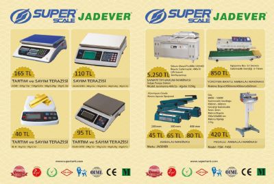  - super scale,  jadever<br>
vakum makinas ,  elektronik baskl,  elektronik terazi