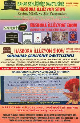 hasbora illzyon gsterileri - illzyon gsterisi, illzyon show, illzyon malzemesi, illzyon kursu, illzyon kitabI, aka malzeme