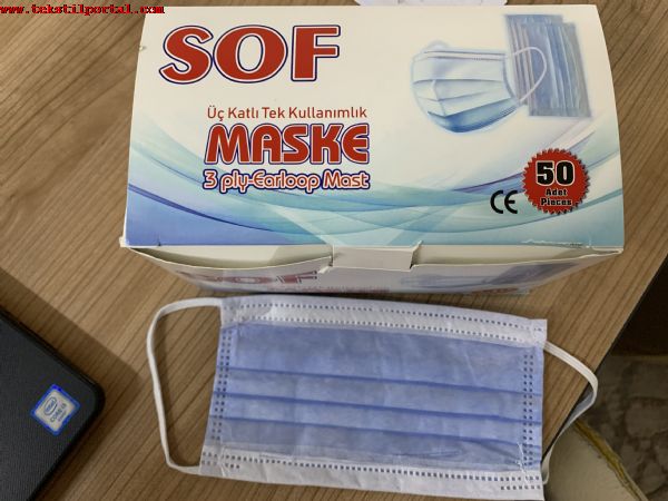 sof maske - �malattan ihracat i�in sat�l�k Tek kullan�mml�k 3 katl� g�nl�k maskeler!  !  <BR><BR>Tek kullan�ml�k