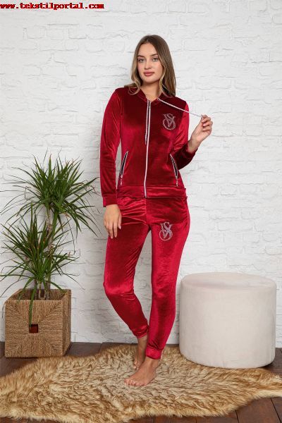 Kadife Kadn Pijama takmlar reticisi