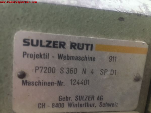  Satlk 360 cm Sulzer Dokuma makinei, Sulzer P7100 dokuma makineleri, Sulzer P7100 Eksantrikli dokuma makineleri,