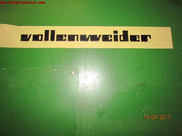 VOLLENWEDER KUMA TIRA MAKNASI SATILACAKTIR   0 506 909 54 19<br><br>1998 Model Satlk VolLenWeider makas makinas,  <br><br>
Wolenveider 210 cm Kuma tra makinas,    Wolenveider tra makinasnn 
komple bakm yaplmtr, <BR><br>
Satlk vollenweider tra makinesinin, Pastal sermesi baz kumalarda 
sorun yaratt iin yeniden yaptrlmtr<BR><br>
Vollenweider kuma tra makinesinin Bir takm yedek ba vardr.<br> 
Makina iin alnan bak az bileme aparat 1000 euro deerindedir ve<br>
<br>
Yeni yaptrlan bileme tezgahda 1000 euro degerinde Olup kinci el kuma 
tra makinas ile birlikte verilecektir. Sat fiyatna dahildir<br>
