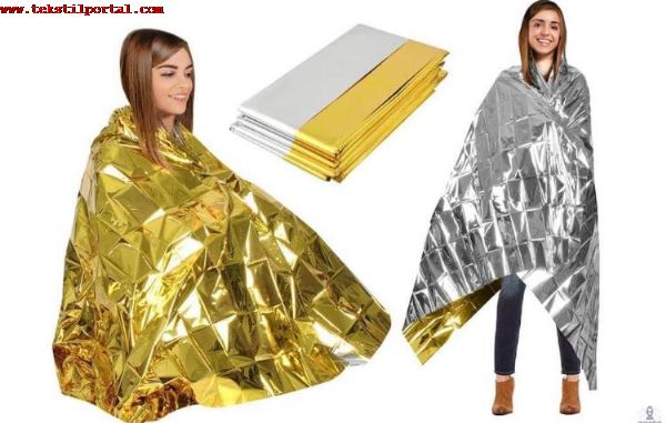 150.000 pieces of thermal blankets, metallized foil burn blankets will be sold<br><br>To the attention of those 
who are looking for thermal 
blankets, those who are 
looking for burn blankets!
<br>
Burn cover for sale, 
Maintains body temperature, 
Cold, heat, wind and
water, impermeable. 
<br>150.000 pieces of burn 
cover, 160210 cm in size, 
will be sold