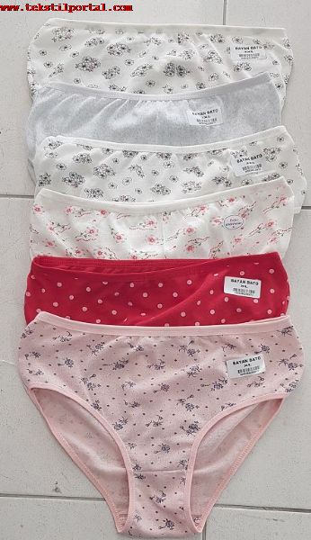 WOMEN'S PANTIES FROM PRODUCTION AND STOCK +90 553 951 31 34 Whatsapp<br><br>Bato & Bikini panties<br>
Lycra,  standard size.<br>
M / L size compatible in bikini panties<br>
Bato panties are compatible with XL /XXL- XXXL<br>
Exportable 