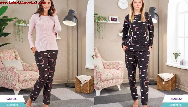 We are manufacturer and wholesaler of men's pajamas, women's pajamas, women's nightgowns, women's dressing gowns, women's home wear     +905336126431 Whatsapp <br><br>Manufacturer of men's pajamas, Producer of women's pajamas, Producer of women's nightgowns, Producer of women's dressing gowns, Producer of women's homewear, Manufacturer of women's homewear.<br><br>
Mens and womens pajama sets,  nightgowns,  dressing gowns,  home wear are wholesaled.<br>
Female Size: 36- 38- 40- 42- 44- 46<br>
Men Size : S- M- L- XL- XXL