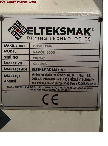 2019 Model 260 cm stenter machine for sale, Elteks brand stenter machine will be sold +90 506 909 54 19 Whatsapp<br><br>Attention to those looking for stenter machines for sale, those looking for 260 cm stenter machines!<br><br> Elteksmak brand 2019 model stenter machine for sale, 260 cm stenter machine with working width, 8 Cabin stenter machine for sale, Natural gas heated stenter machine, foulard mahlo, Weft straightening, Edge cutting, dock taking and dock wrapping, horizontal chain stenter machine will be sold