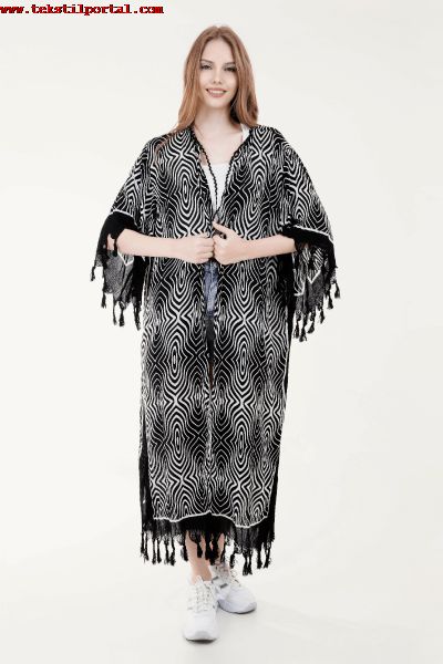 Unytex Yazlk Trend Siyah Zeugma Kaftan Kimono El Basks 4