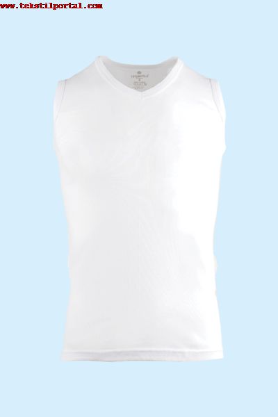 048-1 CEYLANO�LU 3′ l� Beyaz Ribana Erkek V Yaka S�f�r Kol Atlet