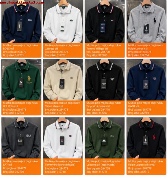 I want to buy branded men's polo shirts and denim pants for Croatia.