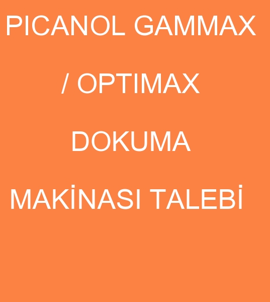 Picanol Gammax Dokuma makinas, Picanol Gammax Dokuma makinalar, Picanol Optimax Dokuma makinesi