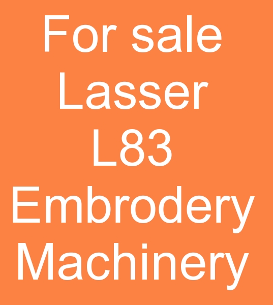 For sale Lasser L83 Embrodery machinery, Second hand Lasser L83 Embrodery machinery,