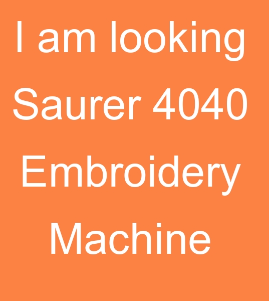 For sale 20 yards Saurer embroidery machine, Second hand 20 yards Saurer embroidery machine, 