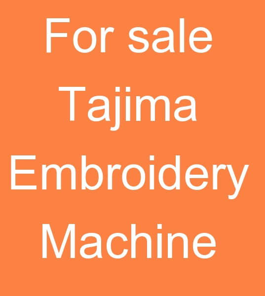 For sale Tajima Embroidery Machine, Used Tajima Embroidery Machine, Second han Tajima Embroidery Machine,
