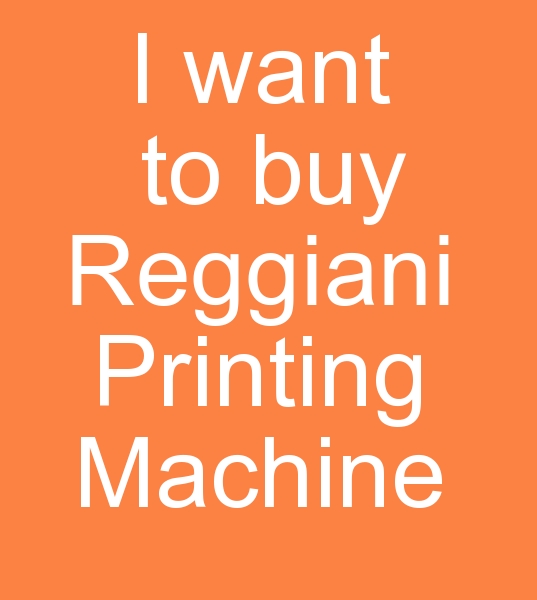 For sale Reggiani Printing machinery, Used Reggiani rotation Printing machinery, Second hand Reggiani Printing machinery