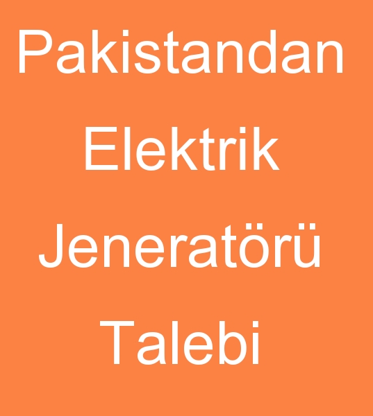 Pakistan elektrik jeneratrleri alcs, Pakistan elektrik jeneratr mterisi