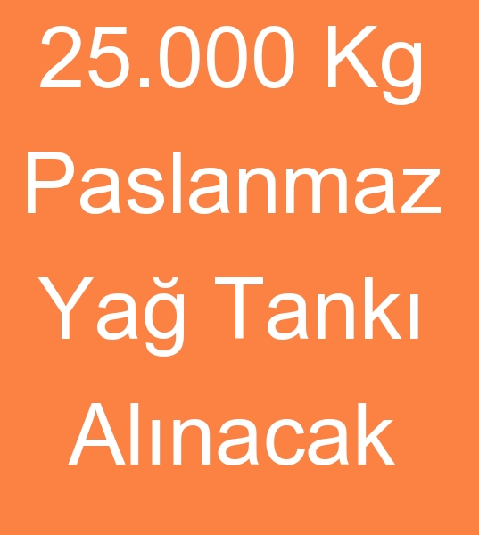 25.000 Kg Paslanmaz ya tank alcs, Satlk paslanmaz ya tanklar alcs