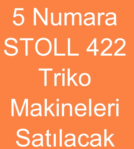 5 Numara CMS STOLL 422 Triko rg makinas satlacaktr