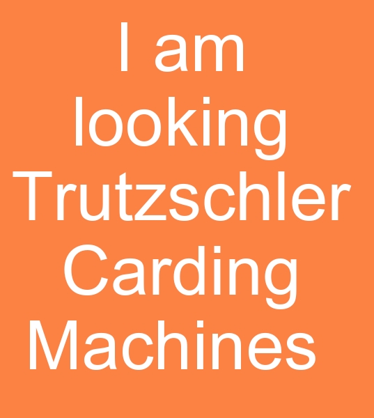 Second hand Trutzschler yarn Carding Machines, Used Trutzschler yarn Carding Machines,