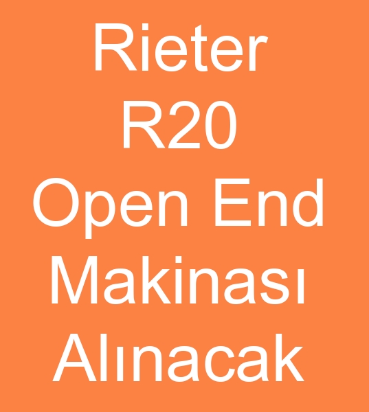 RETER R20 OPEN END MAKNALARI  ALINACAKTIR  0 506 909 54 19<br><br>satlk Rieter R20 Open End makinalar olanlarn,  kinci el Rieter R20 Open Emd plik makinalar satclarnn dikkatine<br><br>280 Rotor - 320 Rotor aras Rieter R20 Open End Makinas aryoruz